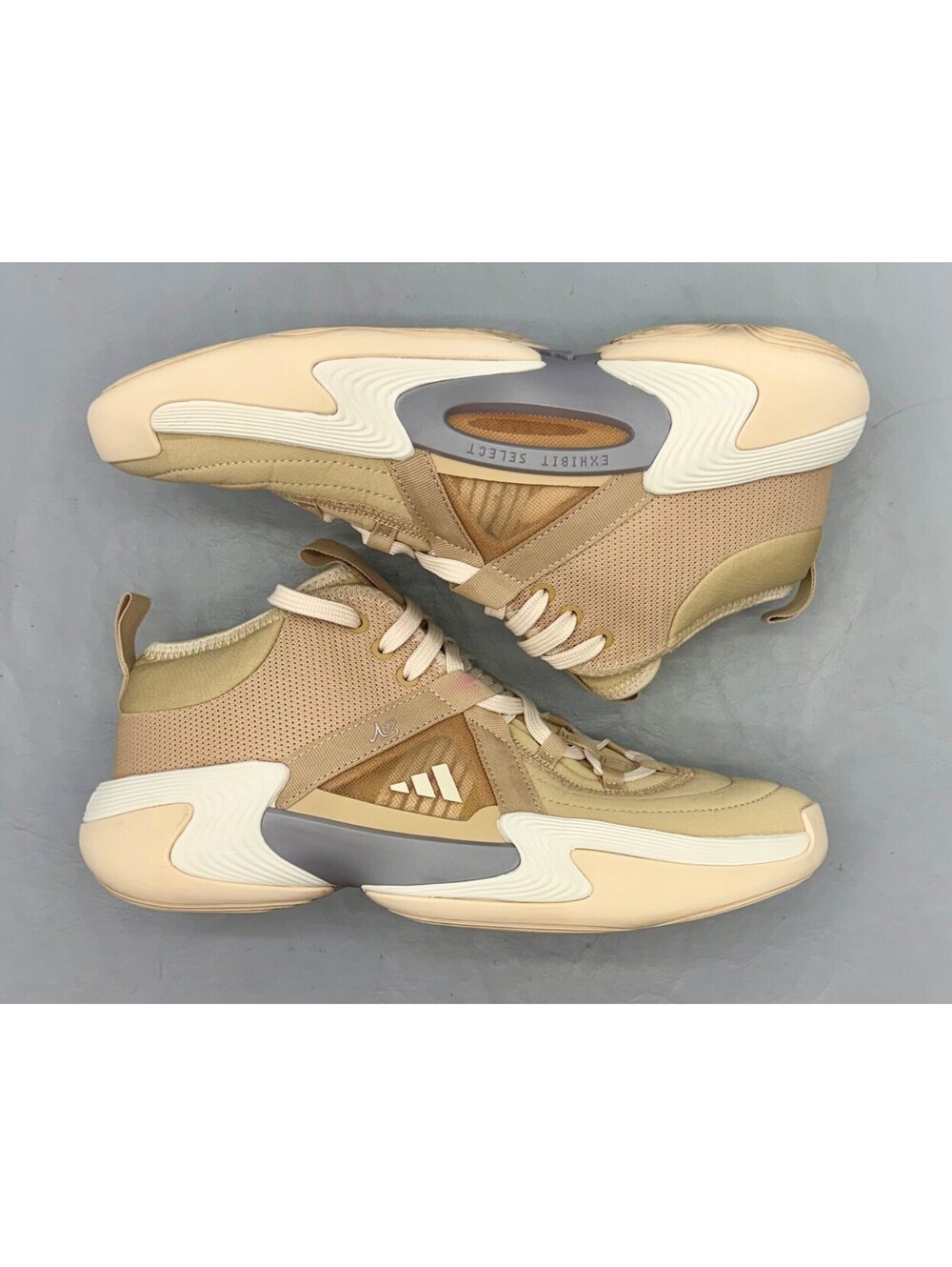 Adidas Exhibit Select CP Mid Beige Women Basketball Sneaker IE9341 Size 7.5 Used